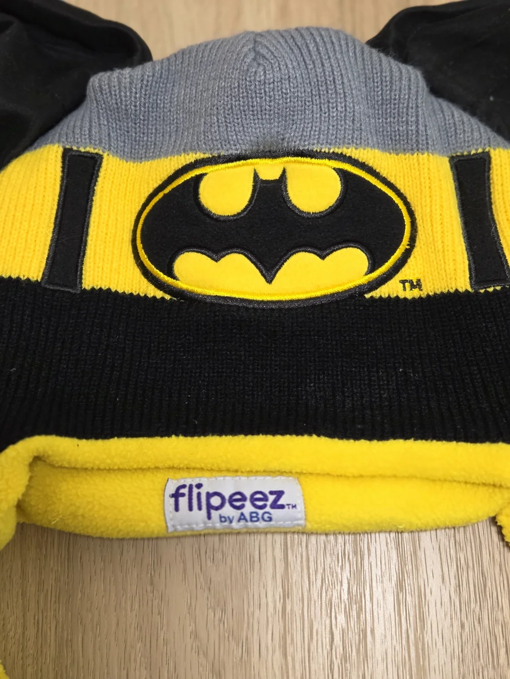 Batman Yellow & Black Knit Kids Hat
